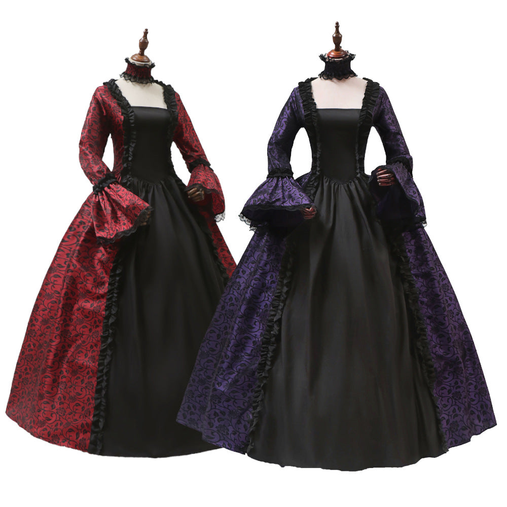 Victorian Costume Women Retro Dress Halloween Cosplay Vintage Gown – photo 2
