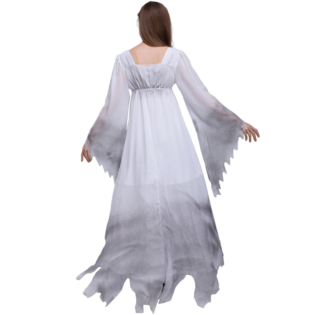White Ghost Costume for Women, product photo 3 on a white background