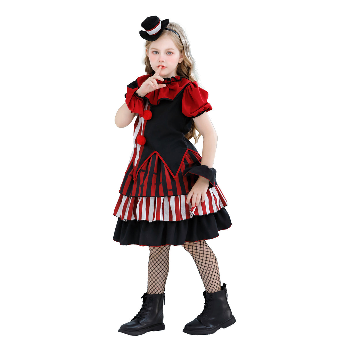 Circus Clown Costume for Girls, product photo 4 on a white background
