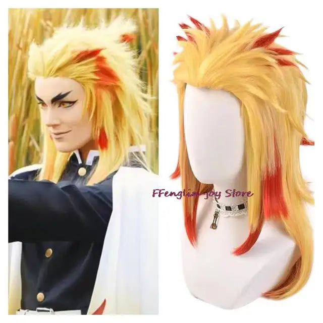 Demon Slayer Rengoku Kyojuro Cosplay Costume Kimono Uniform Adult Halloween – photo 10