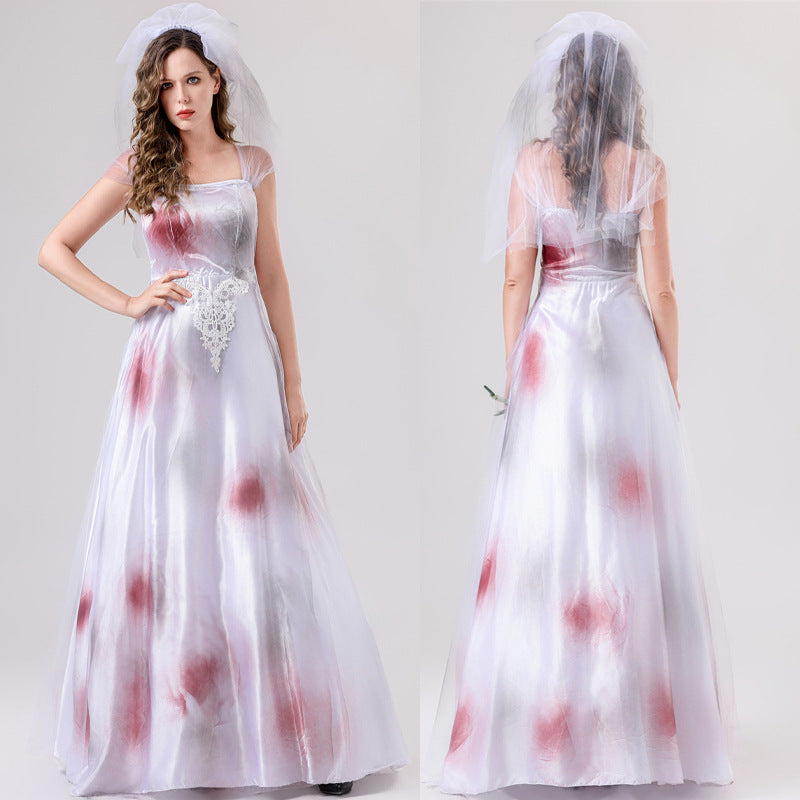 White Ghost Bride Witch Costume for Women, costume photo