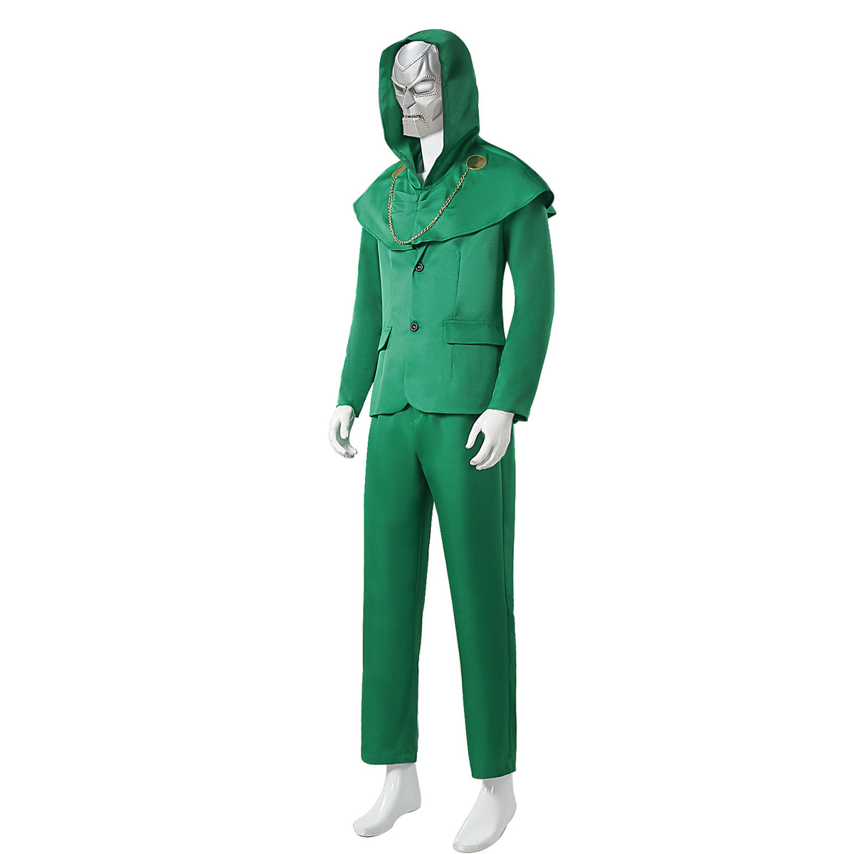 Doctor Doom Costume Avengers Doomsday Green Hooded Cape Cosplay Adult Halloween