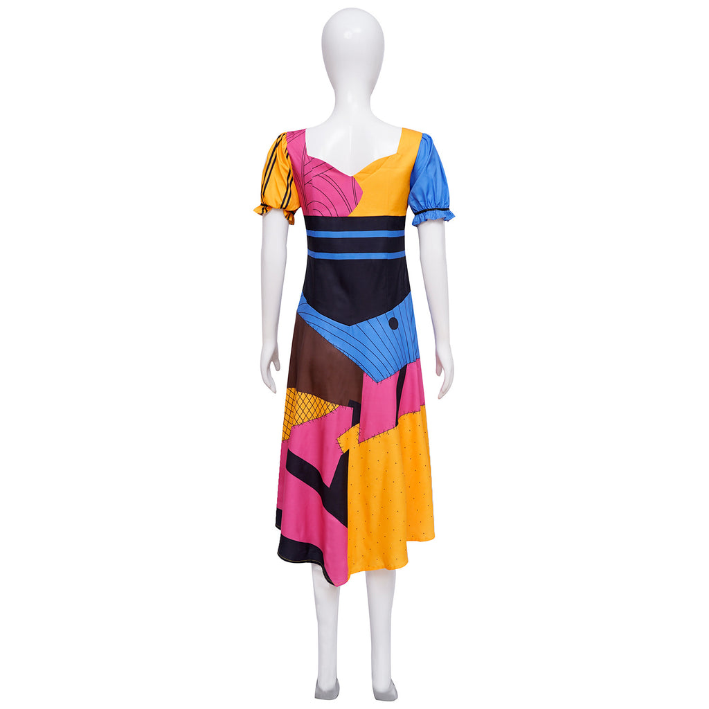 Sally Nightmare Before Christmas Costume Women Patchwork Dress Halloween XS-3XL – photo 3