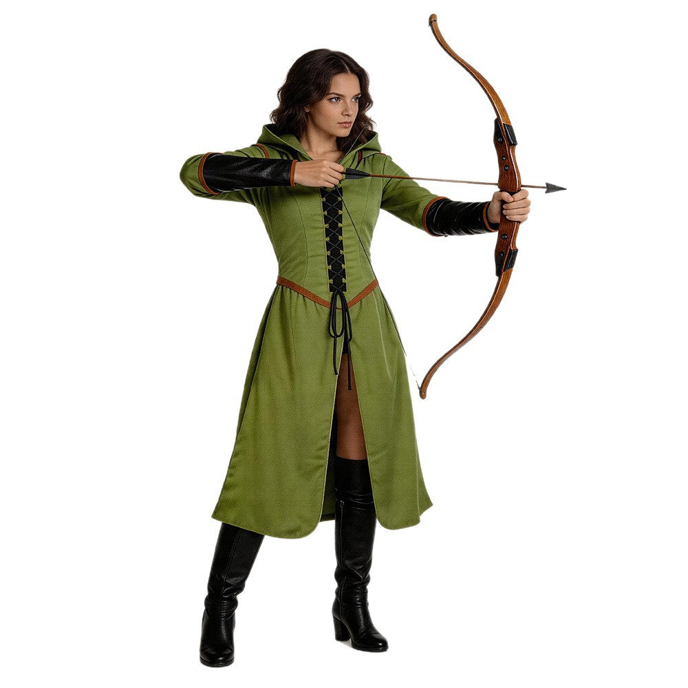 Forest Elf Warrior Costume for Women, product photo 3 on a white background