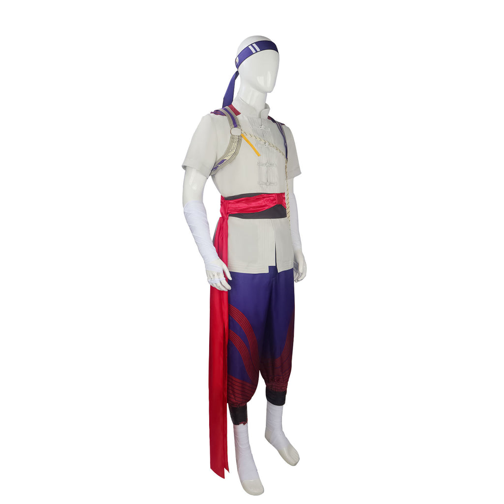Fire Monk Fighter Costume for Adults, product photo 2 on a white background