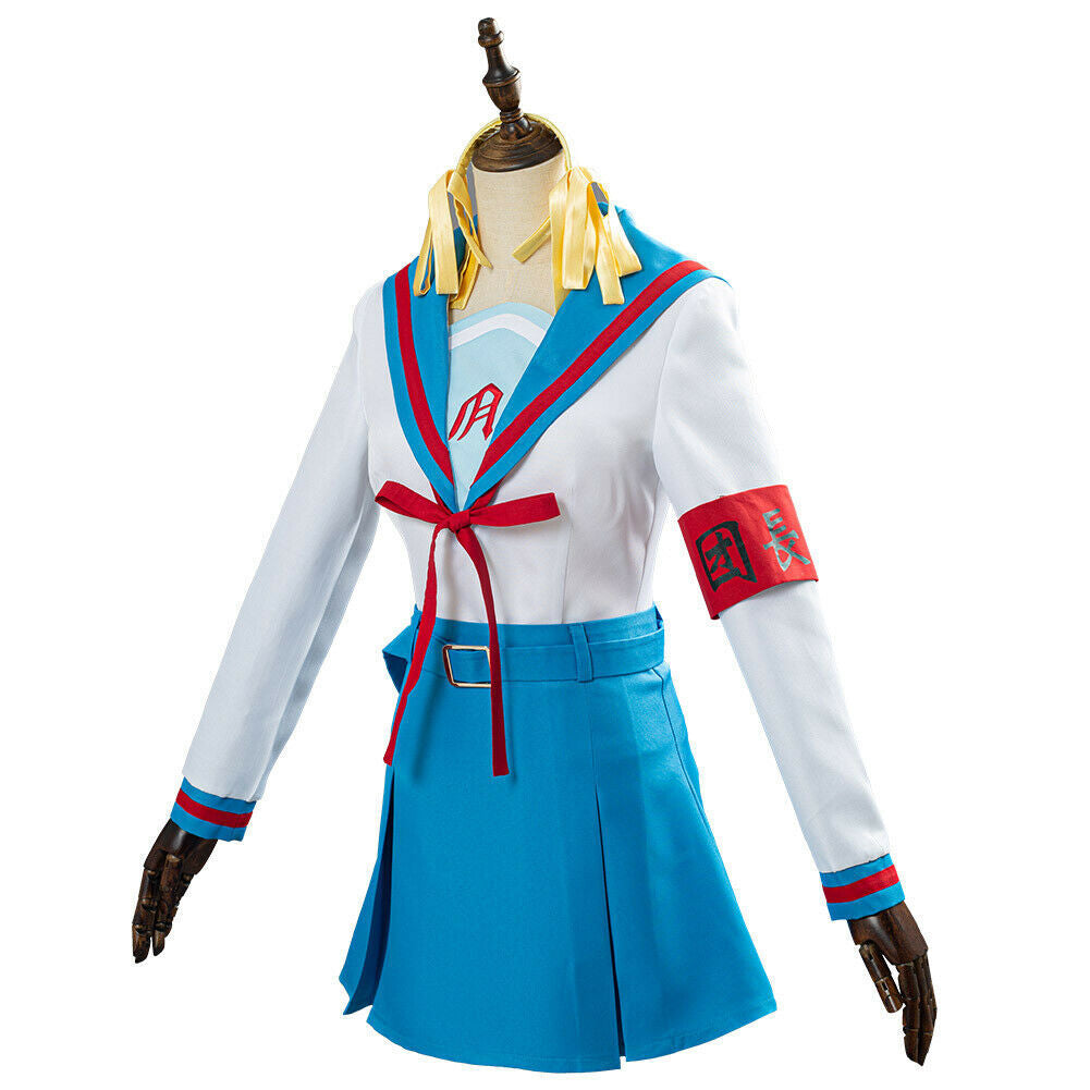 Haruhi Suzumiya Cosplay Costume Women School Uniform Adult Halloween