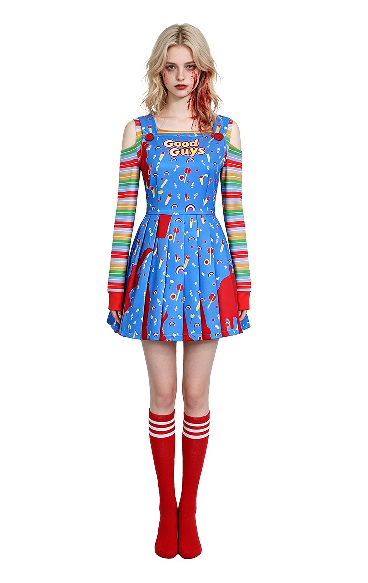 Killer Doll Costume for Women, product photo 2 on a white background