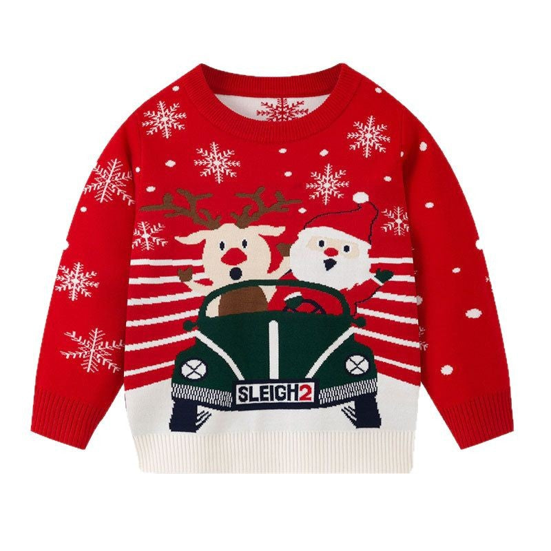Children's Christmas cartoon baby base pullover sweater