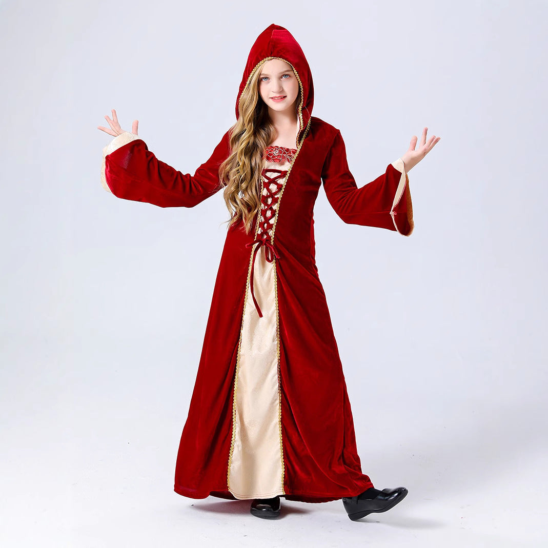 Vintage Court Witch Vampire Costume for Kids and Adults, costume photo