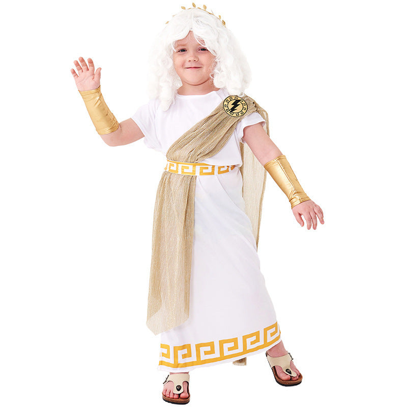 Greek God Zeus Costume for Boys, product photo 2 on a white background