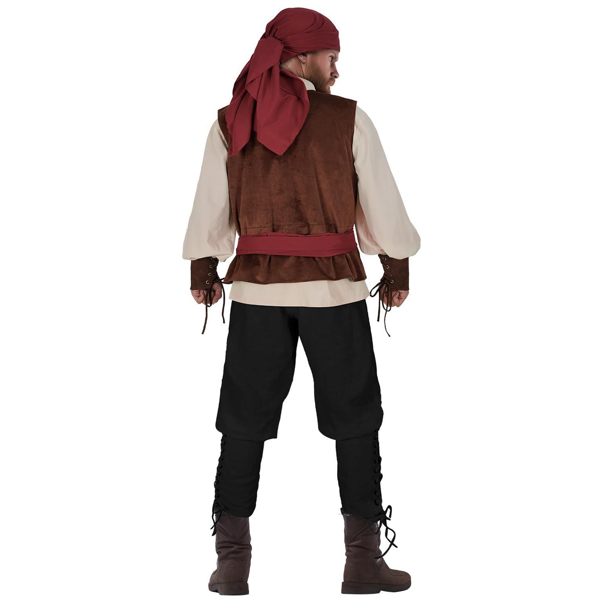Caribbean Pirate Costume for Adults, product photo 3 on a white background