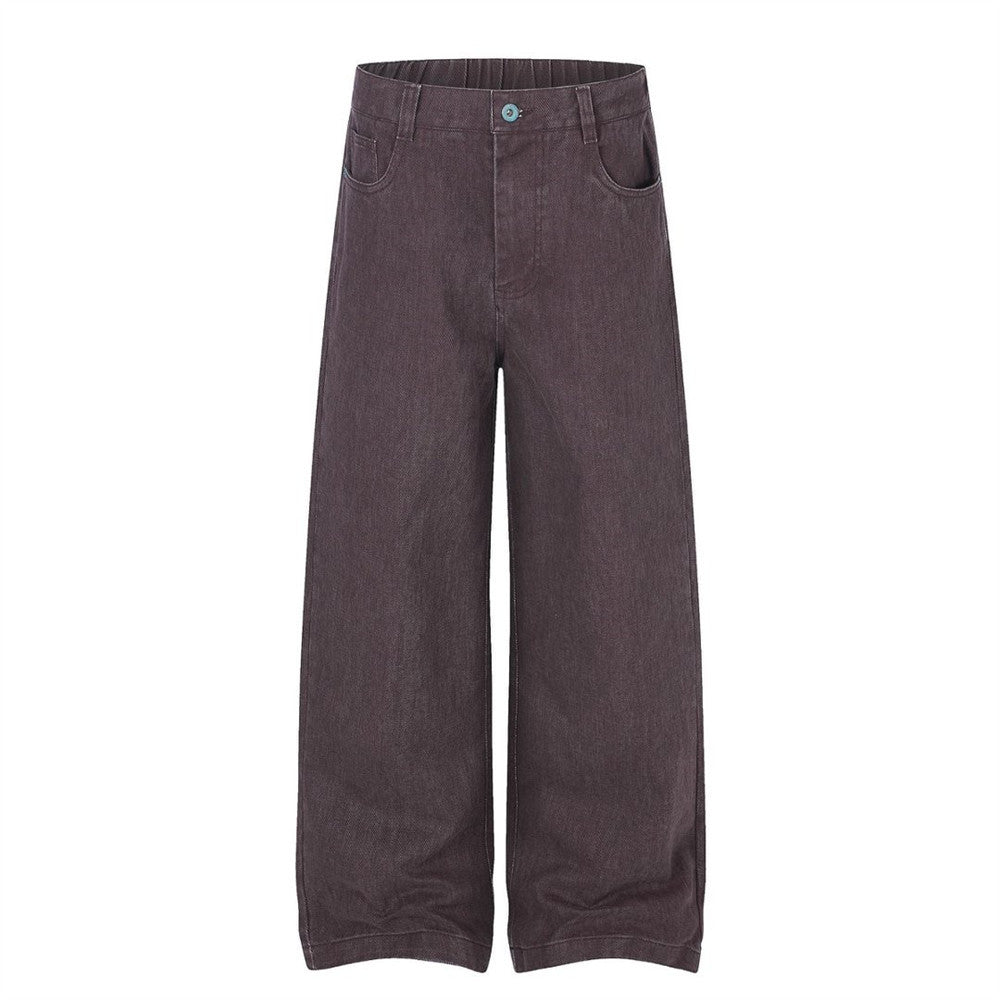 Men's Vintage Clean Fit Casual Wide Leg Loose Washed Denim Pants