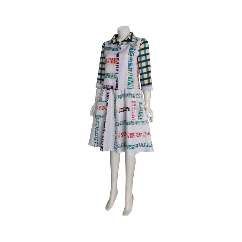 80s Retro Costume for Women, front view on a white background