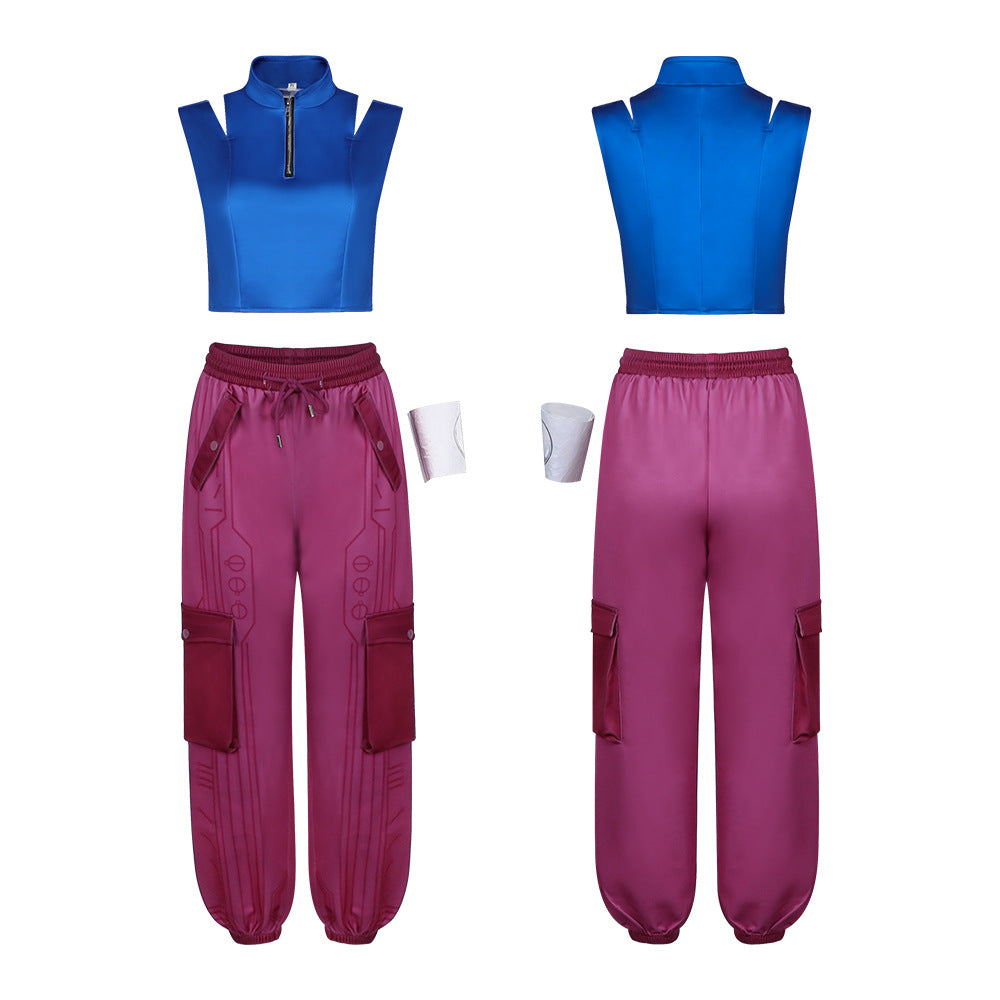 Zombie High School Addison Costume for Adults, front view on a white background