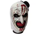 Horror Slasher Clown Latex Mask for Adults, front view on a white background