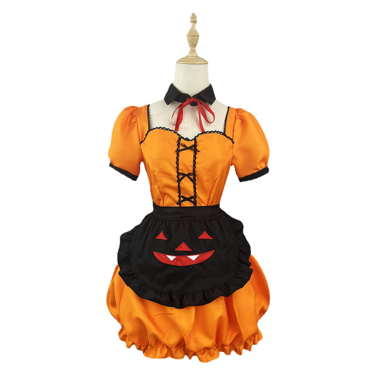 Pumpkin Maid Costume for Women, front view on a white background