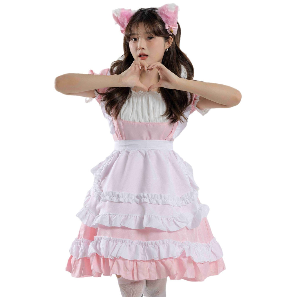 Cat Princess Maid Costume for Women, front view on a white background