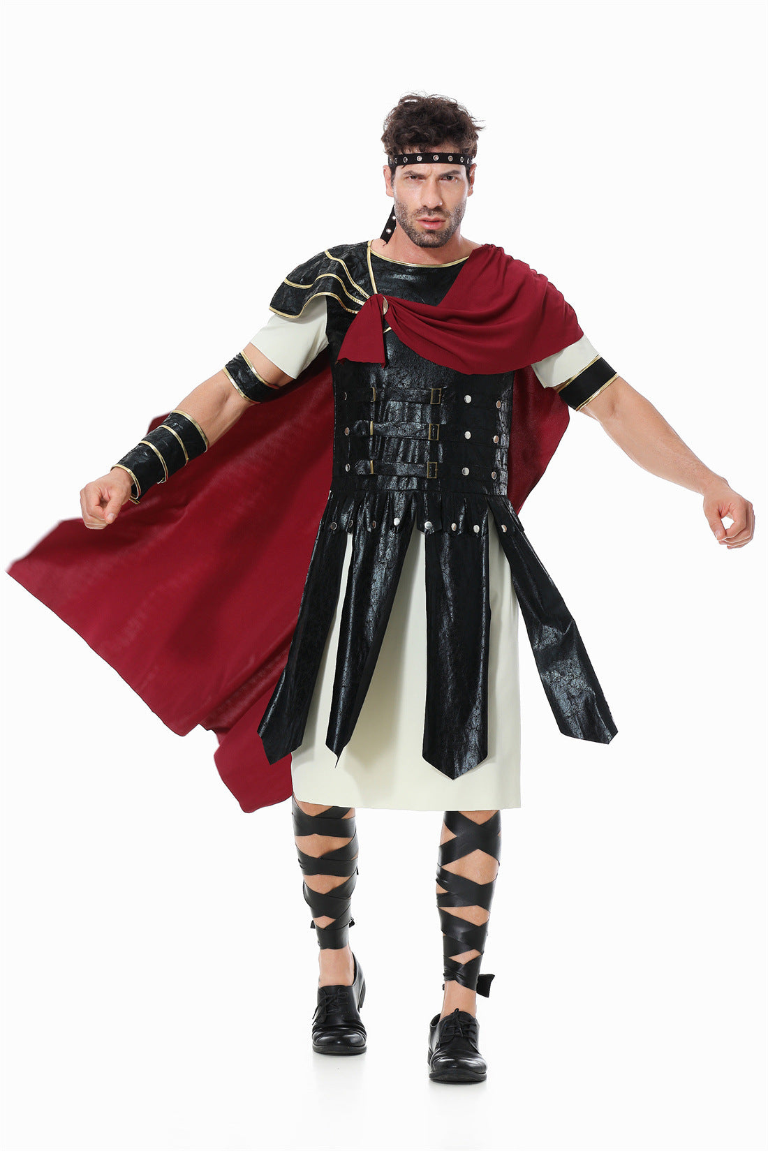 Roman Warrior Samurai Guard Costume for Kids and Adults, product photo 3 on a white background