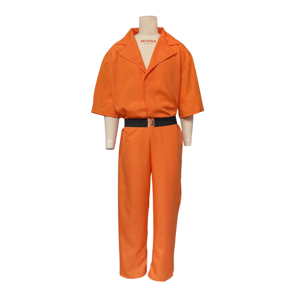Orange Prison Costume Adult Halloween Cosplay Two Piece Set