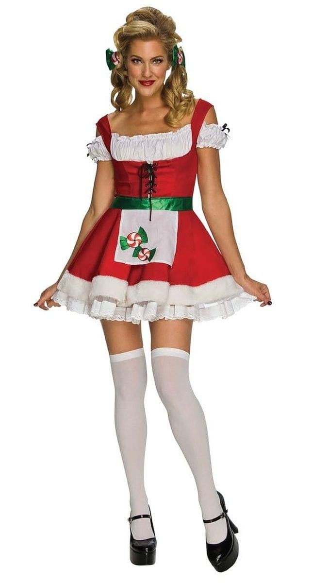 Christmas Dress Costume Women Adult High Waisted Heart Holiday Outfit