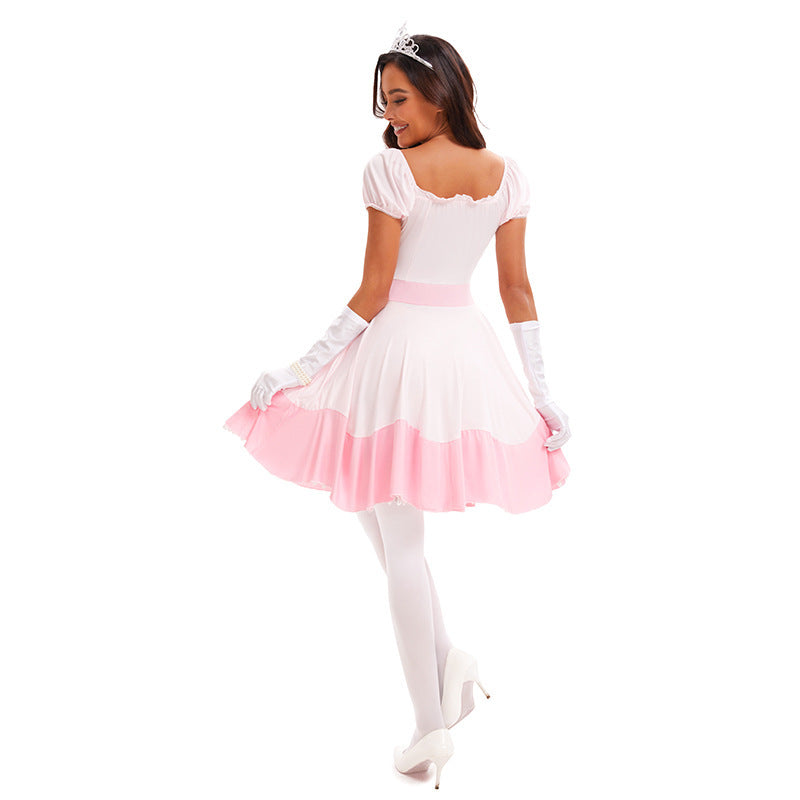 Pink Princess Fairy Tale Costume for Women, product photo 4 on a white background