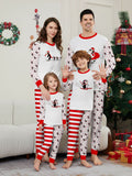 Christmas Penguin Candy Cane Stripe Printed Family Matching Pajamas Sleepwear