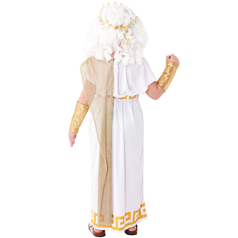 Greek God Zeus Costume for Boys, product photo 4 on a white background