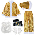 Santa Claus Costume Men Adult Gold Christmas Suit Holiday Party Outfit – photo 6