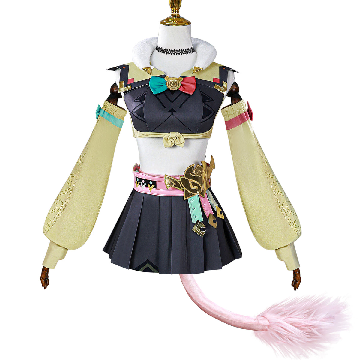 Fantasy Game Heroine Costume for Women, front view on a white background