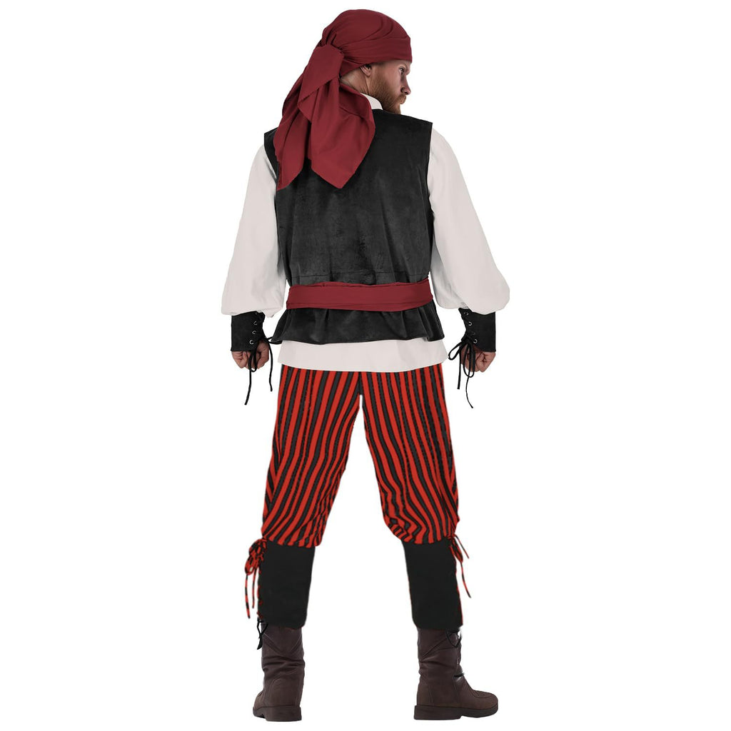 Caribbean Pirate Costume for Adults, product photo 4 on a white background