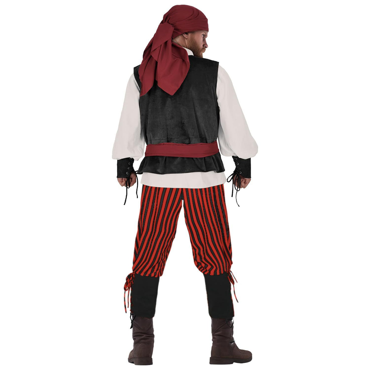 Caribbean Pirate Costume for Adults, product photo 4 on a white background
