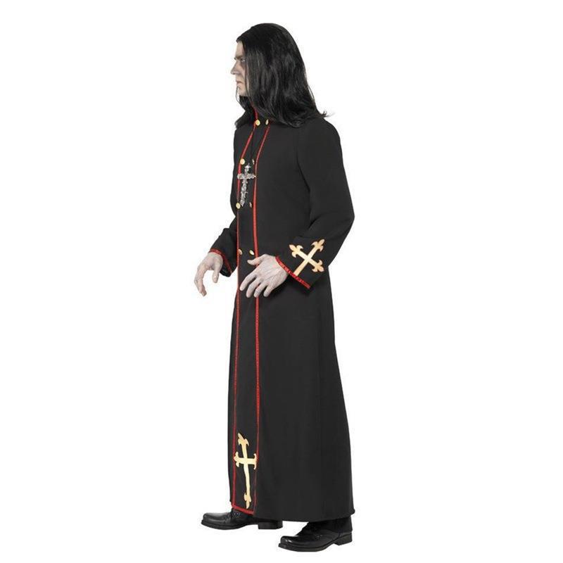 Medieval Wizard Priest Cleric Robe for Men, product photo 3 on a white background