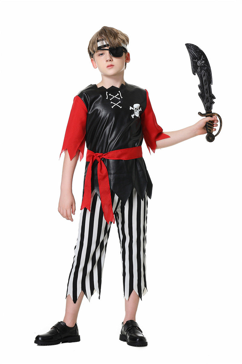Pirate Circus Clown Costume for Kids, product photo 7 on a white background