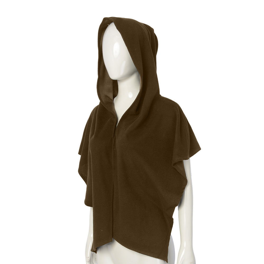 Medieval Hooded Short Cape for Adults, product photo 2 on a white background