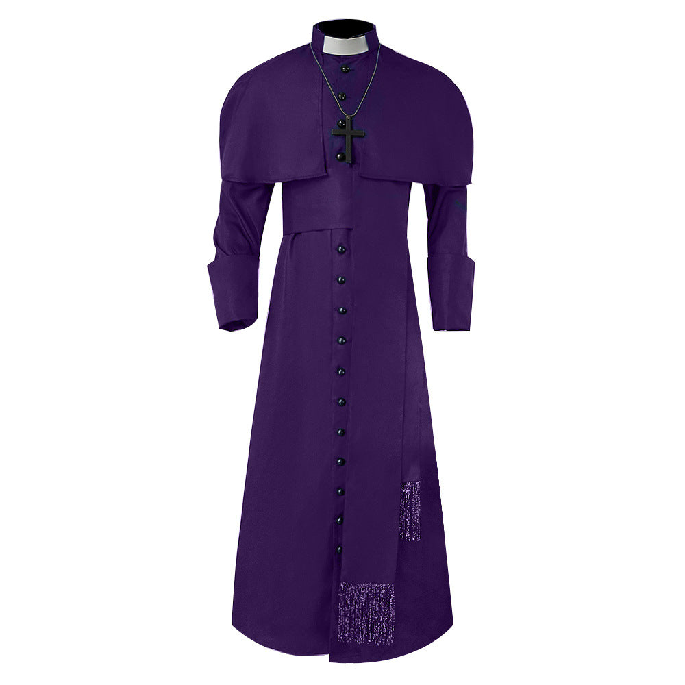 Medieval Priest Clergyman Father Robe for Adults, product photo 4 on a white background