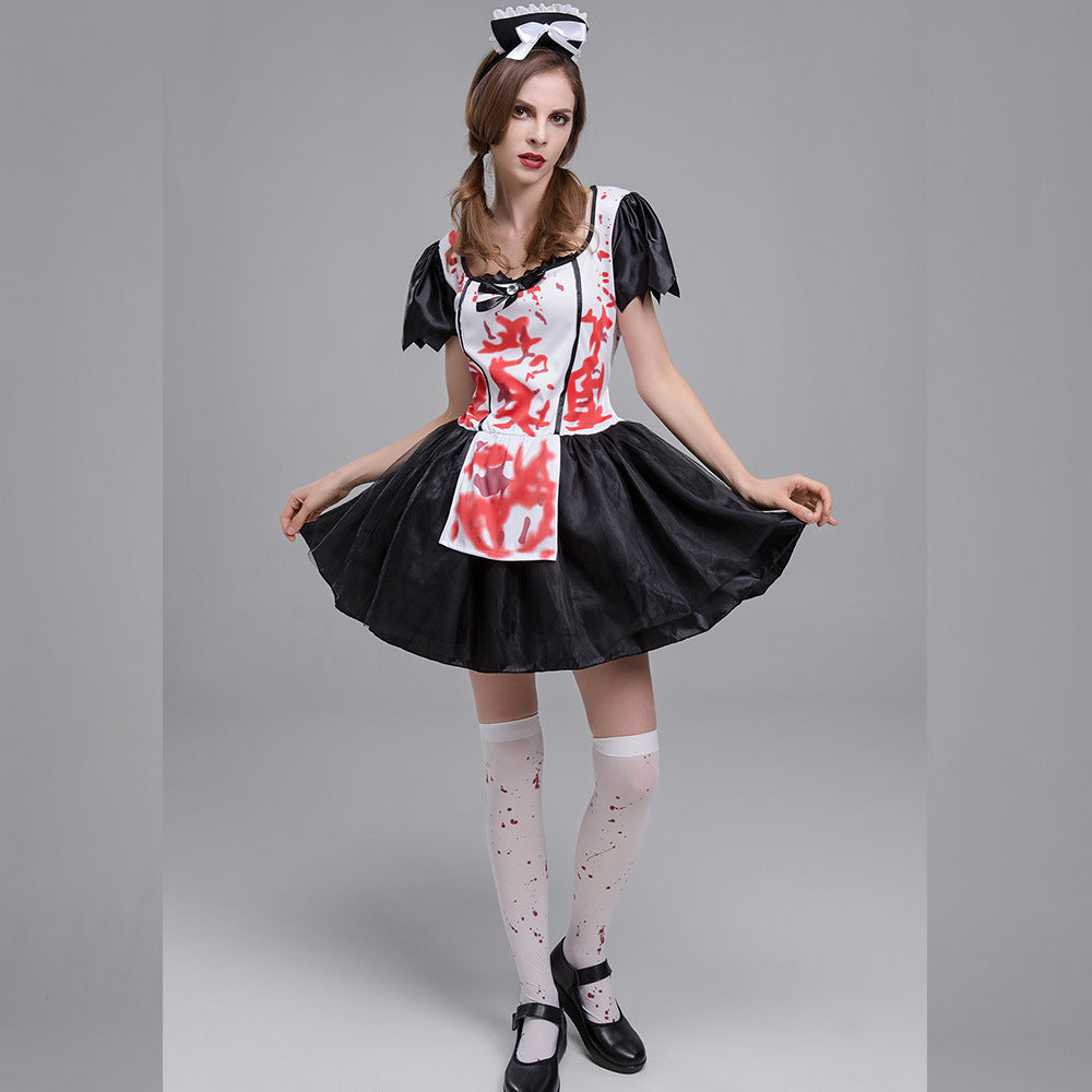 Horror Print Costume Women Halloween Cosplay Dance Outfit – photo 4