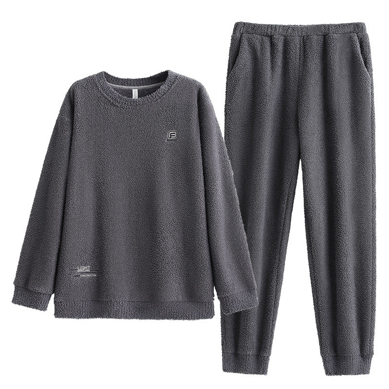 Winter pajamas men's pullover can be worn as outerwear home clothes