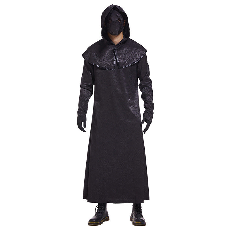 Medieval Plague Doctor Bird Beak Mask for Men and Couples, product photo 6 on a white background