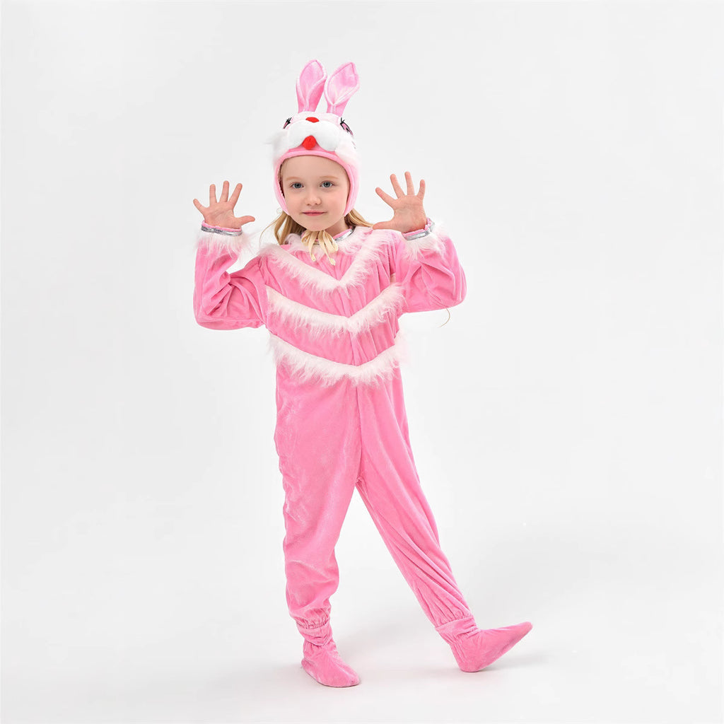 Pink Bunny Rabbit Onesie for Kids, product photo 3 on a white background