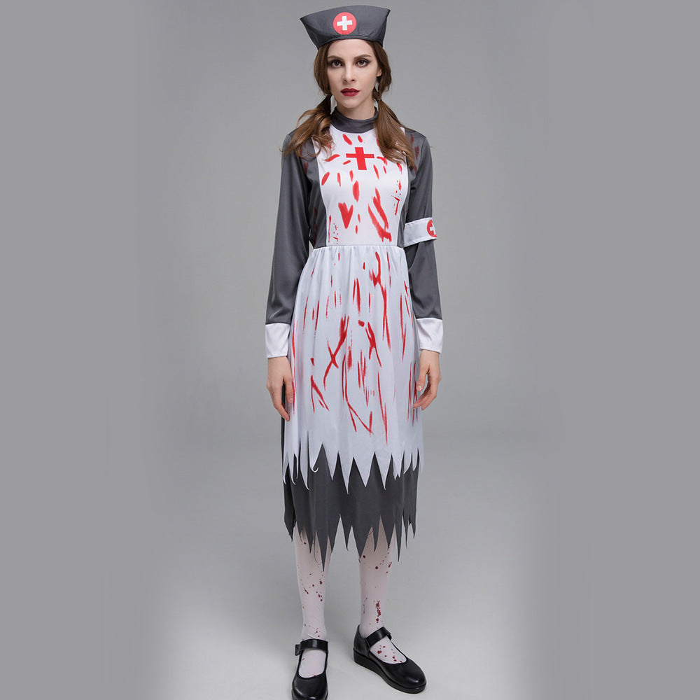Zombie Vampire Nurse Costume for Women, costume photo 5
