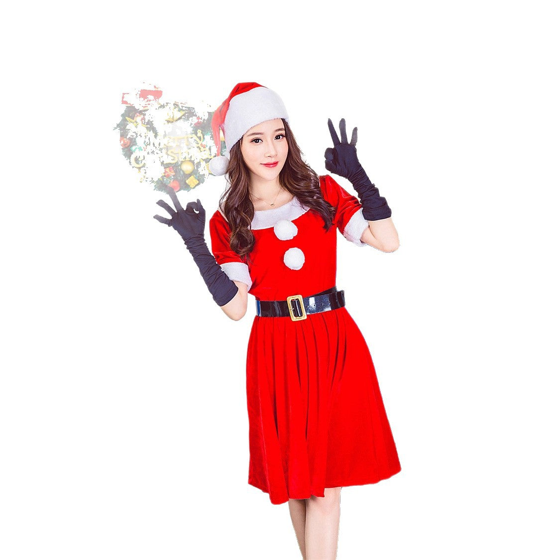 Halloween Christmas Costume Cosplay Bunny Red Dress Party Performance Outfit
