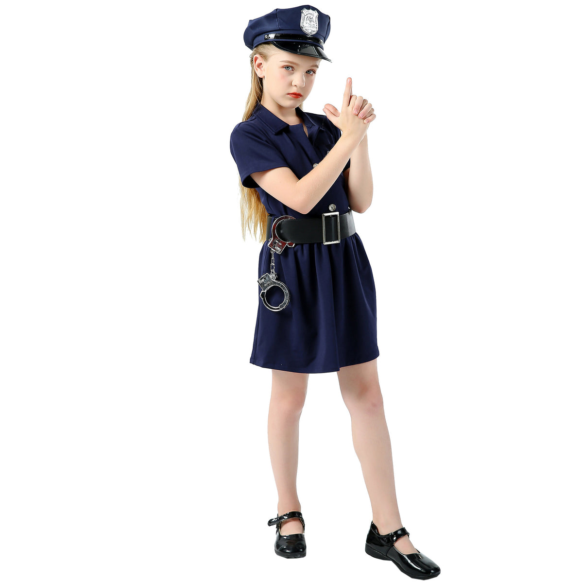 Police Officer Costume for Girls and Boys, product photo 4 on a white background