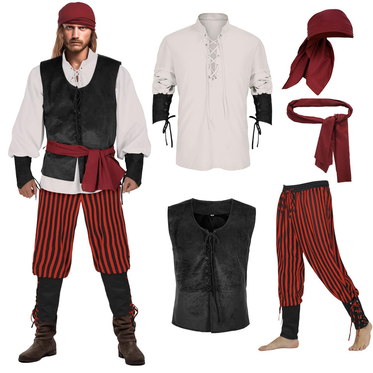 Caribbean Pirate Costume for Adults, costume photo