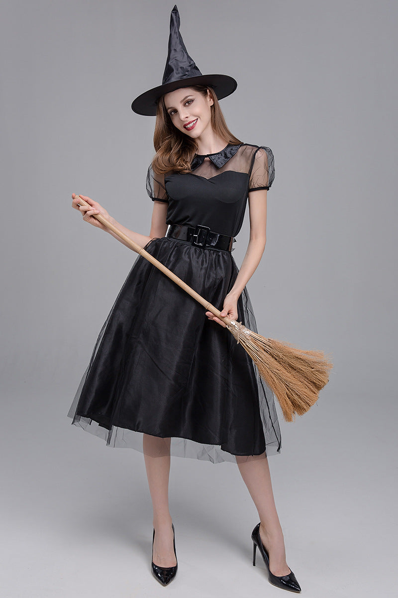 Black Tulle Witch Dress for Women, costume photo