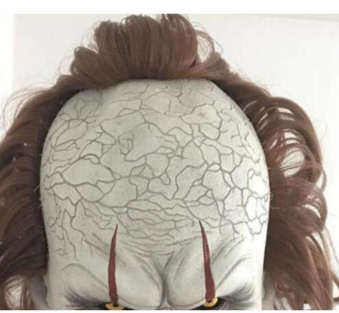 Scary Clown Latex Mask for Adults, costume photo 3
