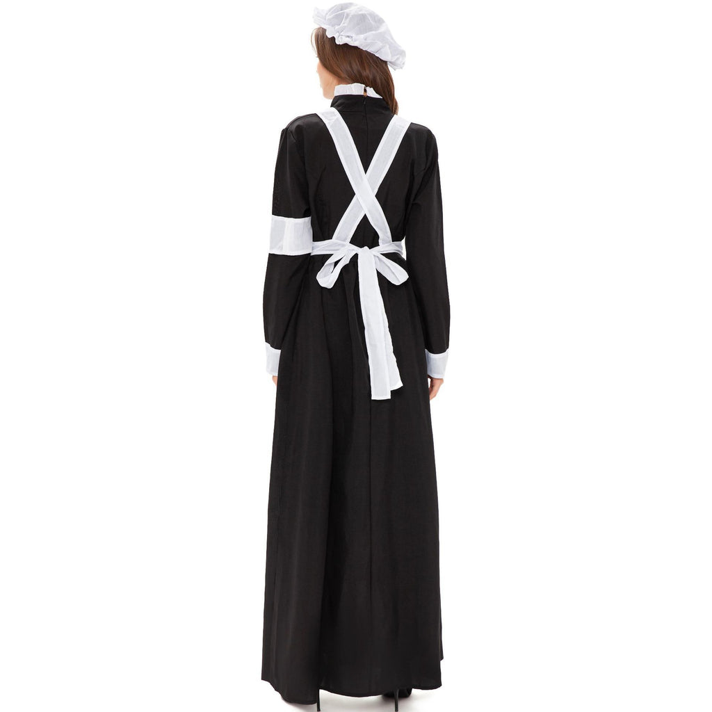 Maid Dress Costume Women Halloween Cosplay Black White Outfit