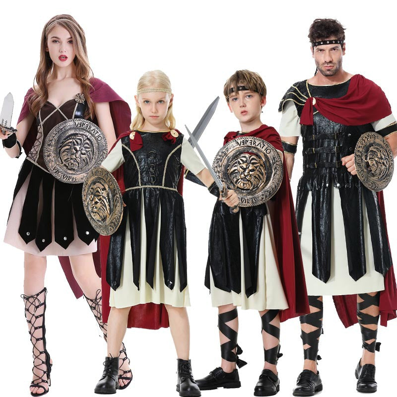 Roman Warrior Samurai Guard Costume for Kids and Adults, costume photo