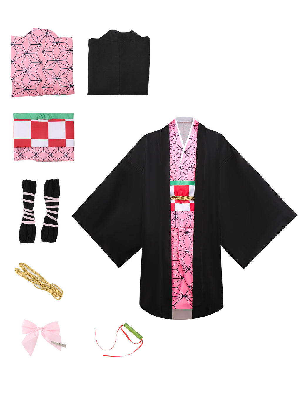 Anime Demon Hunter Kimono for Kids and Adults, product photo 6 on a white background