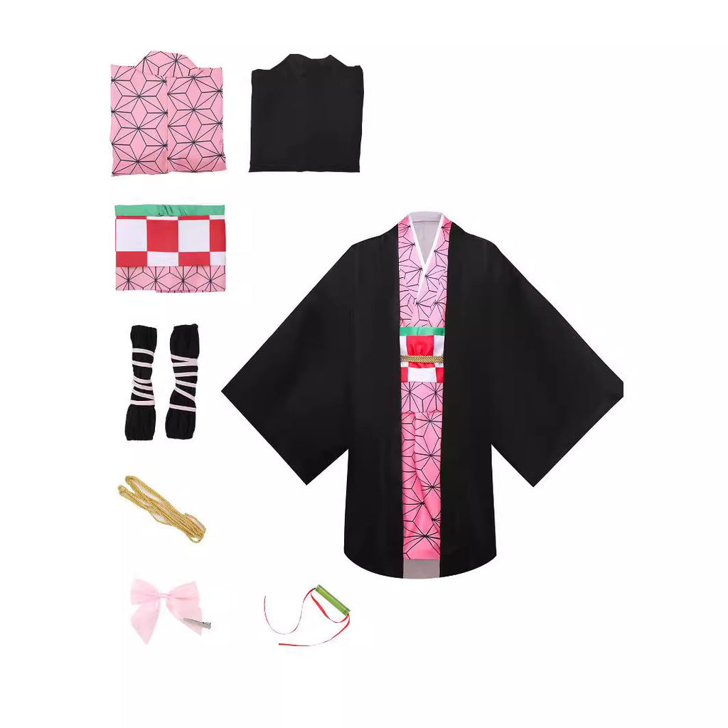 Anime Demon Hunter Kimono for Kids and Adults, product photo 2 on a white background