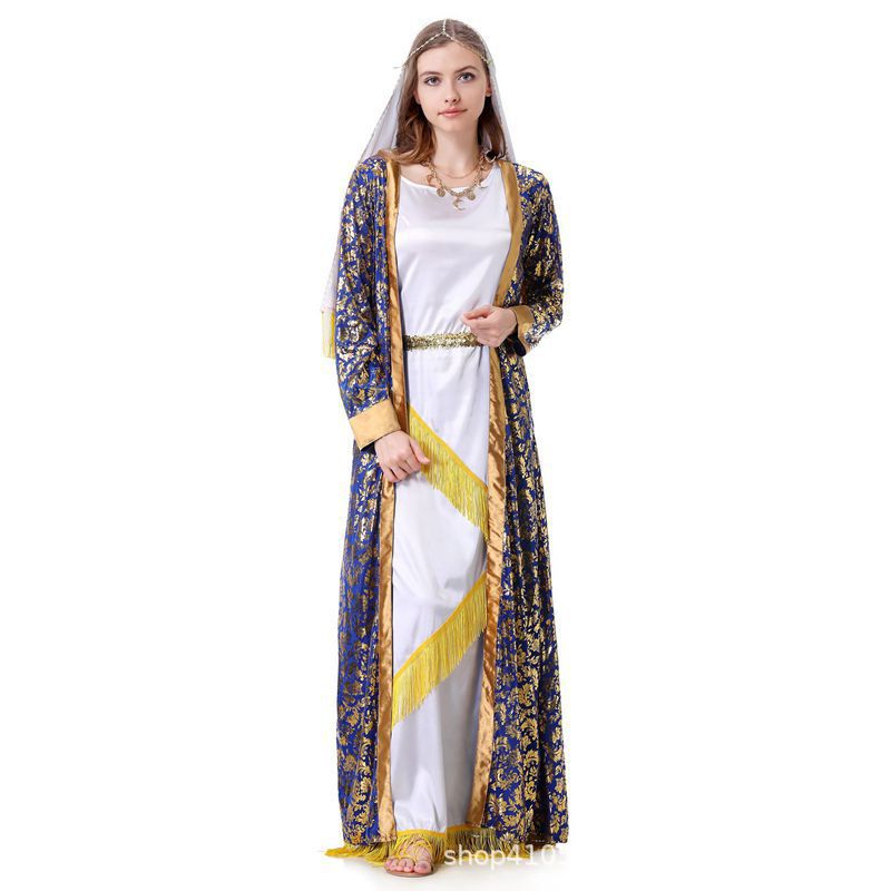 Greek Goddess Arabian Court Queen Costume for Women, product photo 6 on a white background